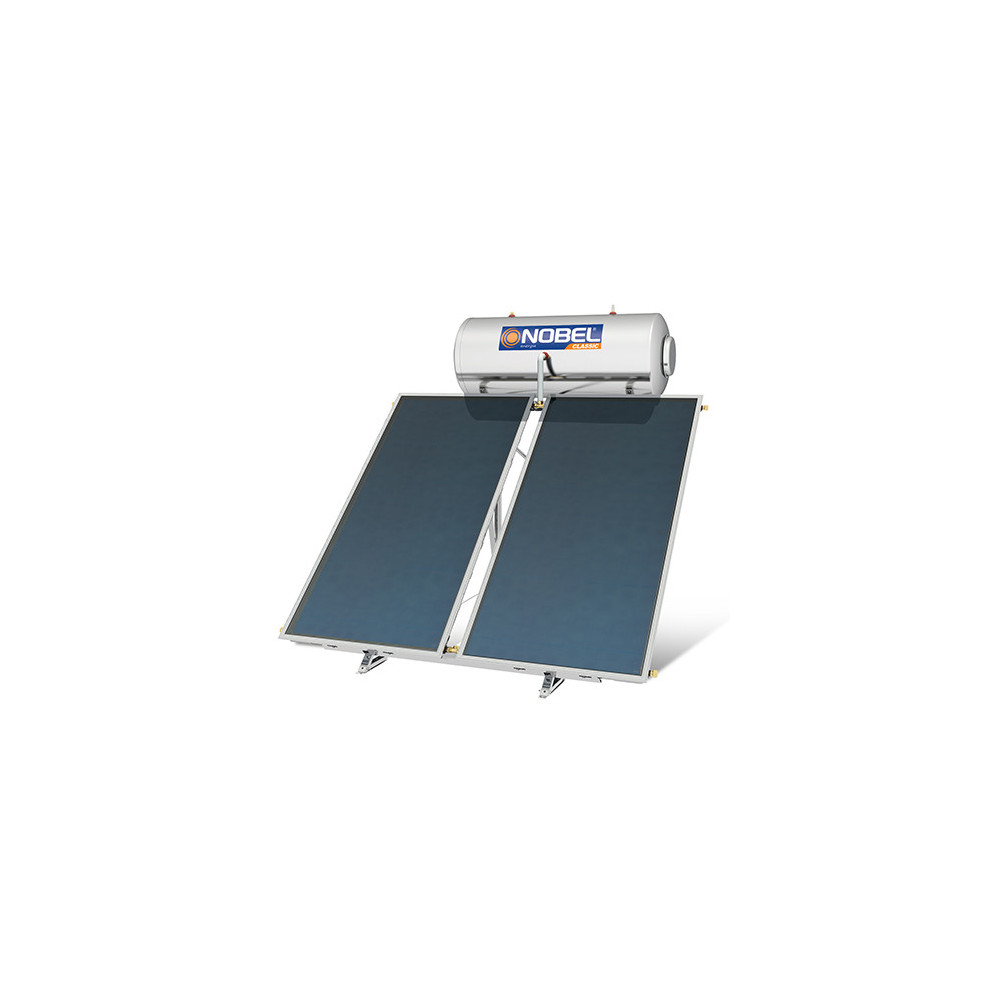 Ηλιακός Θερμοσίφωνας Nobel 200 Lt ΙΙΙ για αντλία θερμότητας Inox 4.0m² για Ταράτσα