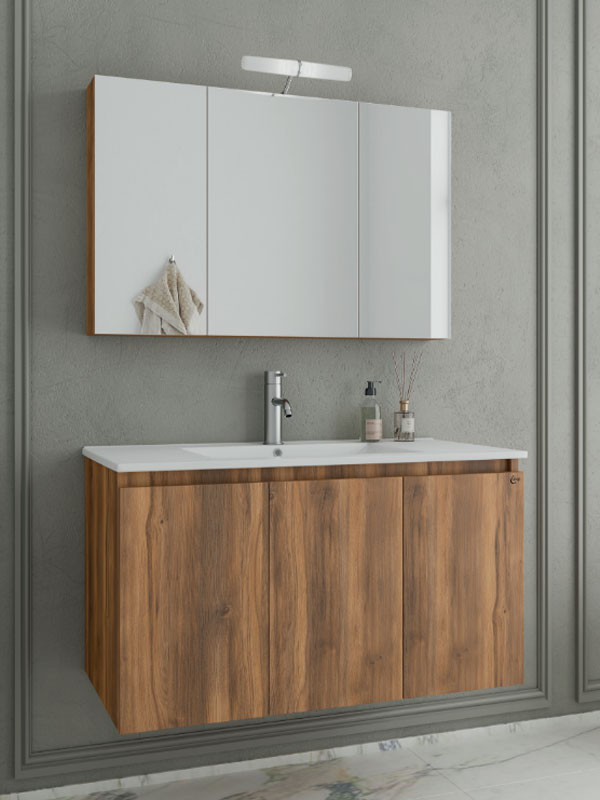 Drop Verona 100 Amber Baroque Oak 5FVR100BO Έπιπλο Μπάνιου Μελαμινικό