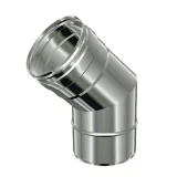 Γωνιά καπνοδόχου μονού τοιχώματος Φ200-45ο