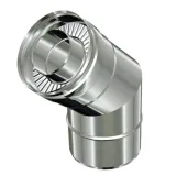 Γωνιά καπνοδόχου Διπλού τοιχώματος Φ300-350-45ο