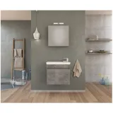 Έπιπλο Μπάνιου Κρεμαστό 45cm σετ με νιπτήρα και καθρέφτη Drop Luxus 45 Granite