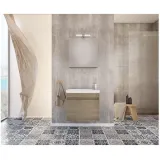 Έπιπλο Μπάνιου Κρεμαστό 45cm σετ με νιπτήρα και καθρέφτη Drop Luxus 45 Wood