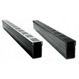 ΠΛΑΣΤΙΚΟ ΚΑΝΑΛΙ & ΣΧΑΡΑ ΑΛΟΥΜΙΝΙΟΥ - STAR DRAIN 65 - ΜΑΥΡΗ 65x1000x100