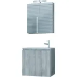 Έπιπλο Μπάνιου Κρεμαστό 55cm σετ με νιπτήρα και καθρέφτη Drop Verona 55 GREY